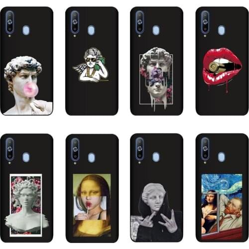 QAQsam Silicone For Samsung Galaxy A8s Case Cartoon Statue Abstract Art Painted Soft TPU Back Cover Capa Fundas Cases