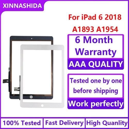 For iPad 6 2018 Touch screen Digitizer For iPad 6 iPad 9.7 2018 Touch Screen Glass Panel Replacement Sensor A1893 A1954