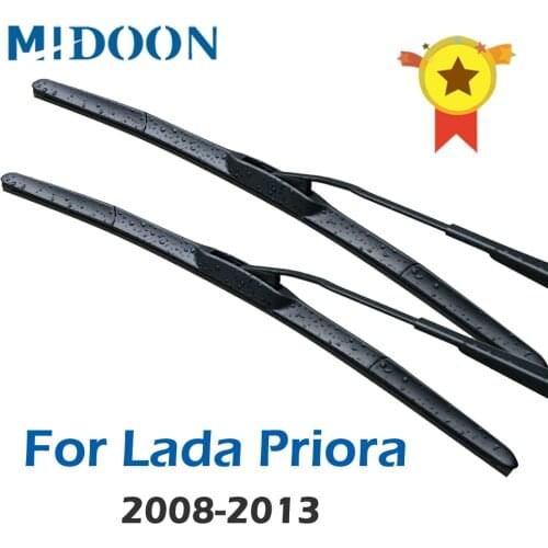 MIDOON Hybrid Wiper Blades for Lada Priora Fit Hook Arms 2008 2009 2010 2011 2012 2013