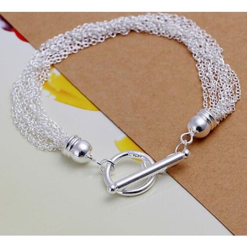 H251 silver fashion jewelry 925 jewelry silver plated bracelet Ten Line Bracelet /RCXULGQL KCLXROMK