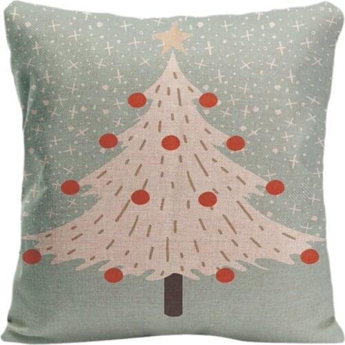 Cotton Linen White Christmas Trees Throw Pillow Case Decorative Cushion Cover Pillowcase Customize Gift By Lvsure For Sofa Seat