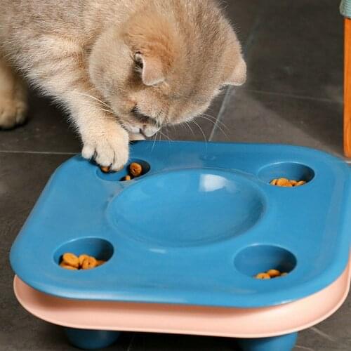 2021 Cat Slow Feeder Kitten Track Puzzle Toys Multi Function Cats Amusement Food Basin Interactive Increase Pet IQ Nonslip Bowl