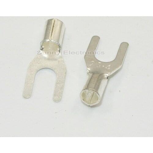 1000 Spade Fork Terminal Connector Non-Insulated Uninsulated 22-18GA 16-14GA 14-12GA 12-10GA AWG Gauge #6