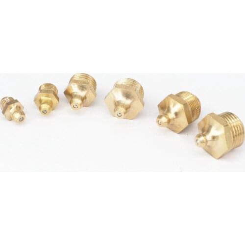 M4 M5 M6 M8 M10 M12 M14 M16 M18 M20 Metric Male Thread Taper Straight Brass Grease Zerk Nipple Fitting For Oil Grease Gun
