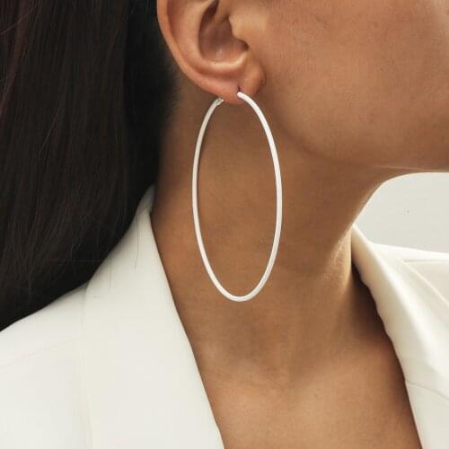 MANGOSKY Fashion White Rubber Paint Big Earring