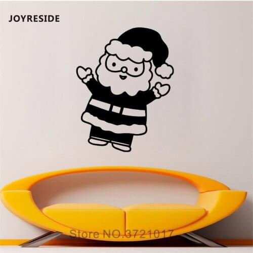 JOYRESIDE Santa Yeti Wall Merry Christmas Sticker Decals Vinyl kids Room Bedroom Living room Interior Designs Art Mural A1415