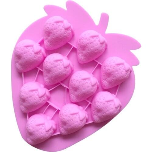 New Strawberry Shape Chocolate Mold Ice Candy Jelly Wedding Decoration Kitchen Bakeware Cooking Fondant Cake Tools E385