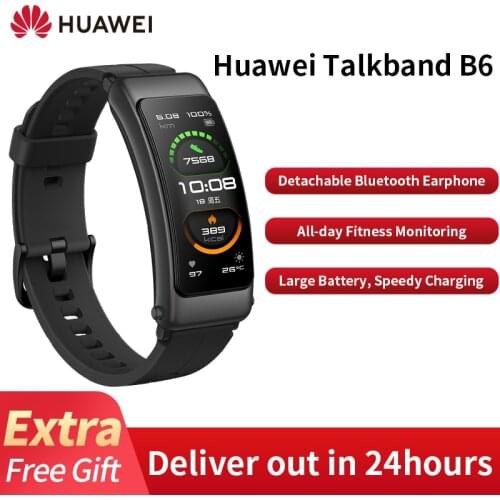 100% Original Huawei Talkband Smart Band 6 Detachable Bluetooth Earphone Huawei B6 Sport Band Fitness Monitoring Wristband