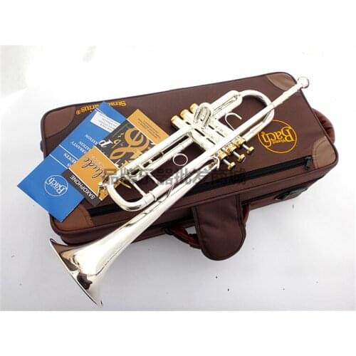 New De Xin Bb Trumpet TR-197GS Silver Plated Gold Keys Music Instruments Profesional Trumpets Student Included Case Mouthpiece