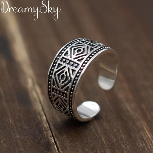 Korean Style New Silver Color Geometric Rings For Women Wedding Jewelry Statement Adjustable Retro Ring Anillos Anelli