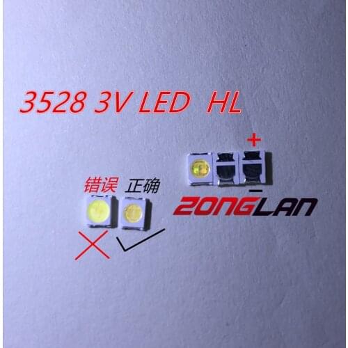 1000PCS/LOT HONGLI TRONIC SINGLE CHIP LED Backlight 1210 3528 2835 1W 3V 100LM Cool white LCD Backlight for TV TV Application