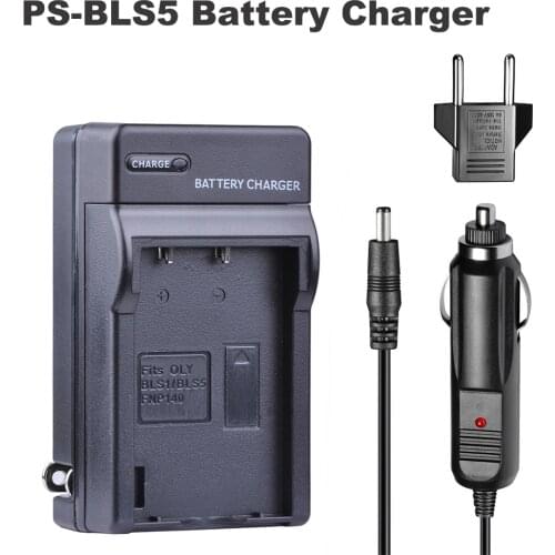 PS BLS-5 PS-BLS5 BLS5 Car Charger + EU Adapter For OLYMPUS E450 E600 E620 EP1 EP2 EP3 EPL1 EPL2 EPL3 EPM2 EPL5 EPL6 Camera