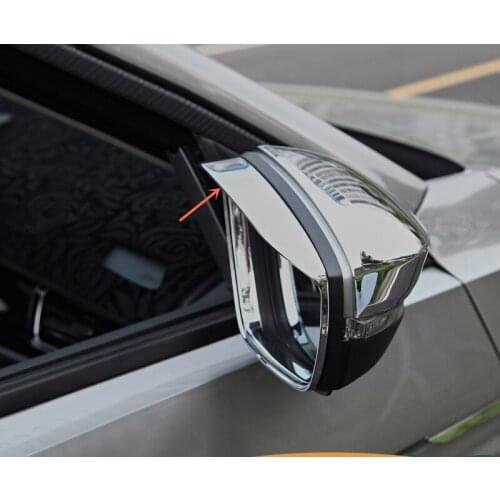 Exterior Accessories Side Door Mirror Sun Rain Guard Cover Frame Trim 2pcs ABS Chrome For VW Volkswagen T-Roc 2017-2018