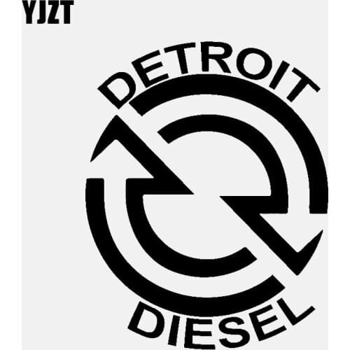 YJZT 10.6CM*13.4CM DETROIT DIESEL Vinyl Decal Personality Car Sticker Black/Silver C3-0915