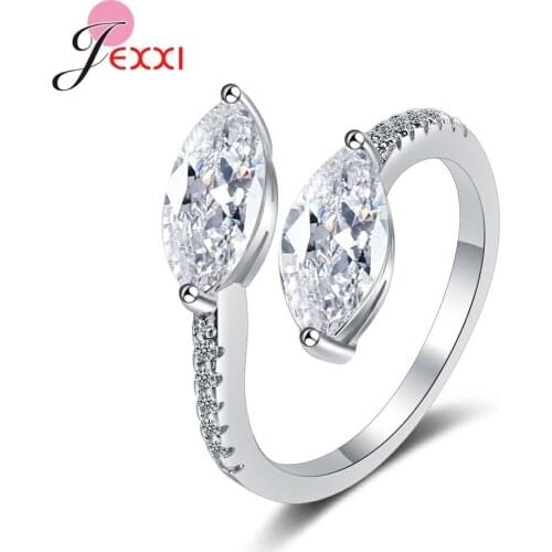 Top Quality 925 Silver Modern Fashion Women Ring Trend White AAA Crystal Zircon Engagement Rings for Women Wedding Jewelry Gift