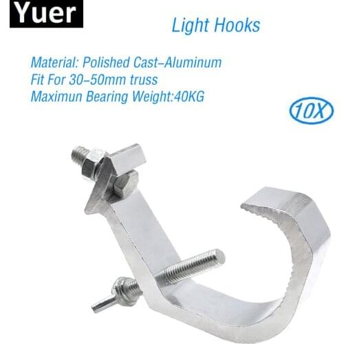 10Pcs/Lot Aluminum Stage Light Hooks Fit For 30-50mm disco sound party lights hook LED PAR Moving Head Stage Effect Light Truss