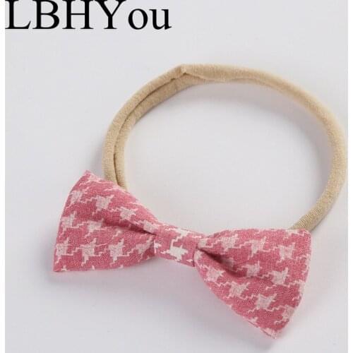 10pcs/lot Girls Soft Nylon Headbands.One Size Fit Most Cotton Linen Pattern Bows Hairbands,Baby Hand Tie Hair Accessories