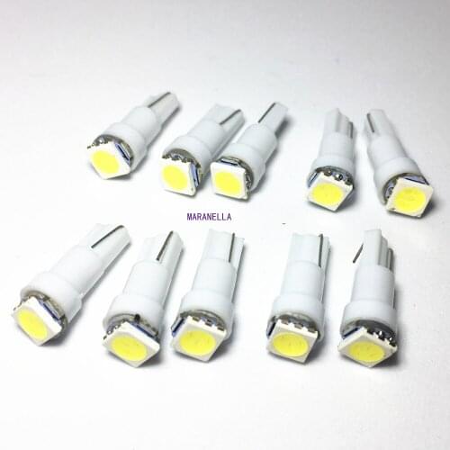 10pcs T5 led 17 37 73 74 SMD 5050 Auto LED Lamp Car Dashboard Instrument Light Bulb 12V white blue red yellow green 5W5