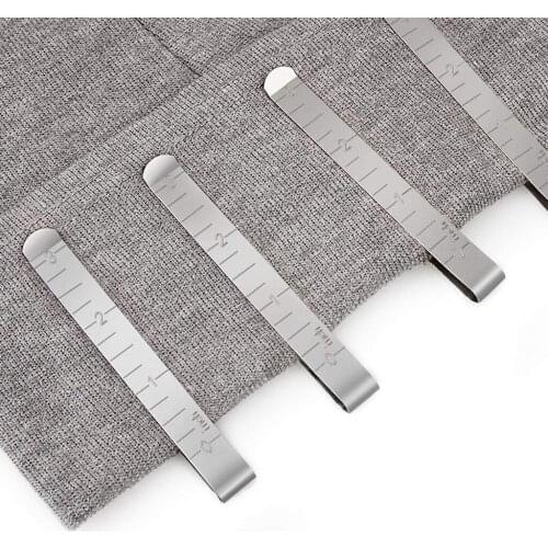 20pcs 3" Metal Hem Clips Measurement Ruler for Pinning Marking