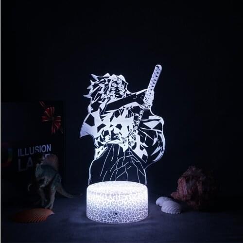 Manga Demon Slayer Kamado Kokushibou 3D LED Night Light Desk Table Lamps Kimetsu No Yaiba Home Decoration Light Gift For Boyf