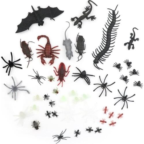 44pcs High quality Mixed Insect Reptile Scorpion Mouse Model Kids Bag gift Novelty Animal Toy