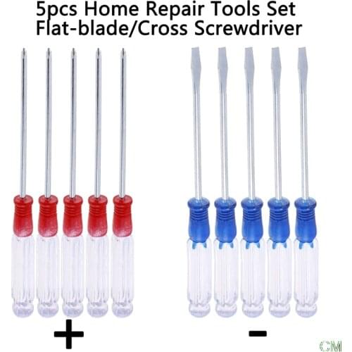 5Pcs/lot Screwdriver 125mm Repair Tools Set Small Precision Flat-blade/Cross Screwdriver Home
