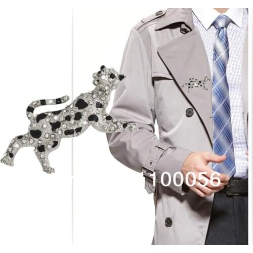 Free Shipping Men Jewelry Crystal Brooches Wholesale Wild Leopard Brooches For Wedding Invitations X1329