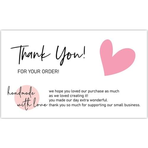 Thank You For Your Order Card With Red Heart 10-30 Pcs Thank You Card For Small Business Commodity Decoration Card Labels