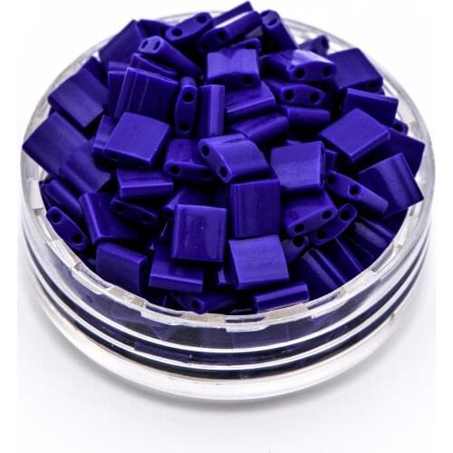 Miyuki Tila Beads 5*5mm,Gold tila, Gold Miyuki beads, 2 hole bead, flat square bead, TL-414 Opaque Cobalt Blue (RM46-5)