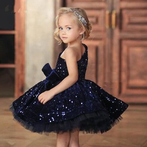 One Shoulder Kids Puffy Princess Gowns Flower Girl Dresses For Wedding Party Baby Prom Wear Vestidos De Primera Comunion 2020