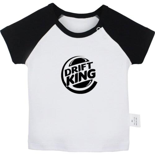 Drift King I Killed The PromQueen Design Newborn Baby T-shirts Toddler Graphic Raglan Color Short Sleeve Tee Tops