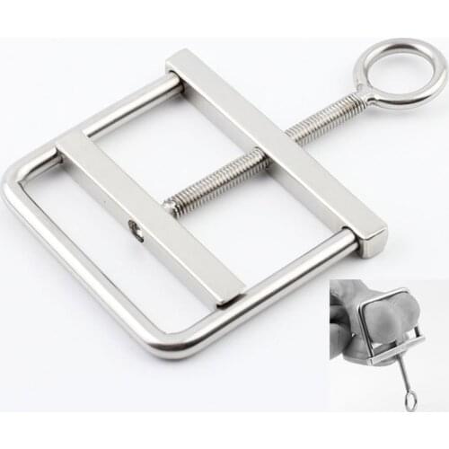 Male Scrotum Ball Crusher Stainless Steel SM Penis Torture Cock Stretcher Ring BDSM Stimulator Masturbation Sex Toys for Men