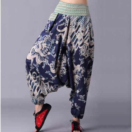 Cotton and linen personality fashion pants mens feet trousers pantalones hombre harem pants for men pantalon homme nation style