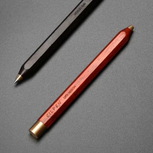 Solid Wood Signature Ballpoint Pen Hexagonal Brass Sandalwood Pen Stationery Office School Creative Writing Gift