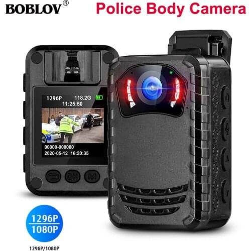 BOBLOV 1296P Body Mounted Camera 256GB 9H Recording Wearable Video Recorder for Police Security Guard Night Vision Mini Camera