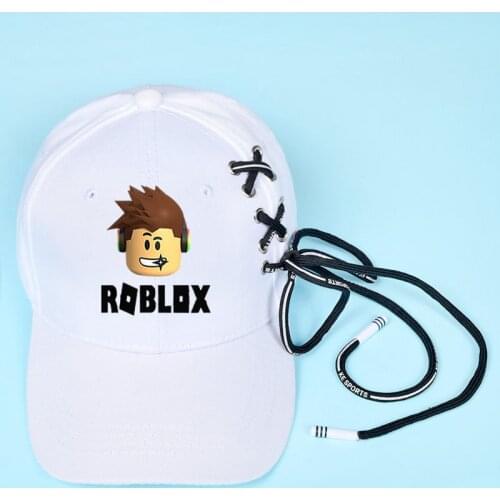 Robloxs Men and Women Teens Hip Hop Cap Fashion Ribbon Decoration Baseball Cap Cartoon Pattern Design Cap Outdoors Baseball Hat