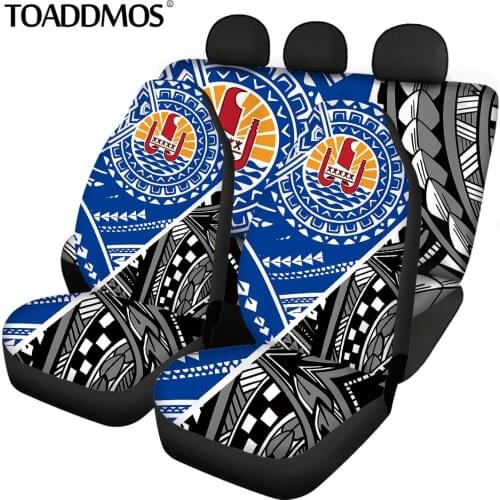 TOADDMOS Tahiti Polynesian Front and Rear Car Seat Cover Set Universal Seat Protectors for Cars Auto Seat Decoration Accessories