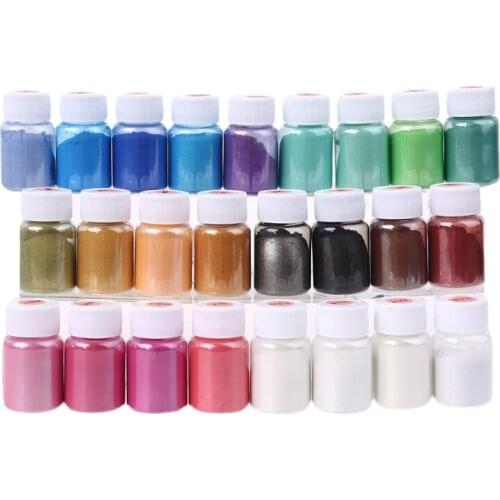 25 Colors Cosmetic Grade Pearlescent Natural Mica Mineral Powder Epoxy Resin Dye Pearl Pigment DIY Jewelry Crafts Making