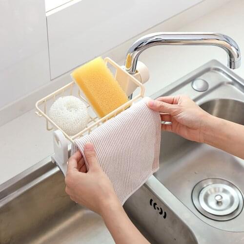 Faucet Storage Holder Kitchen Adjustable Sink Drain Rack Soap Rag Drainer Shelf Kitchen Bathroom Accessories Organizer Basket