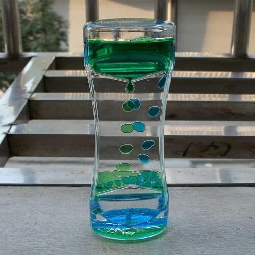 Creative Clock Two-color Dynamic Timer Hourglass Liquid Motion Bubbler Features Best Gift Living Room Home Office Decor