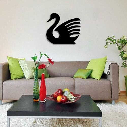 Swan Duck with Wings Stylized Wall Room Accessory Wooden Table 50x45cm