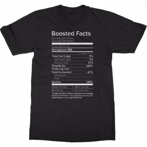 T Shirts Fashion 2019 Turbo Boosted Facts JDM T-Shirt High Quality T Shirt