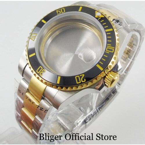 Gold Coated Top Quality 40mm Men Wristwatch Sapphire Glass Ceramic Bezel Fit ETA 2836 MIYOTA Movement