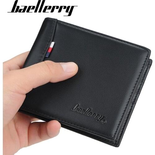 Baellerry Male Purse Mini Leather Bags For Boys Coin Pocket Card Holder Men Short Wallets Business Money Bags carteira masculina