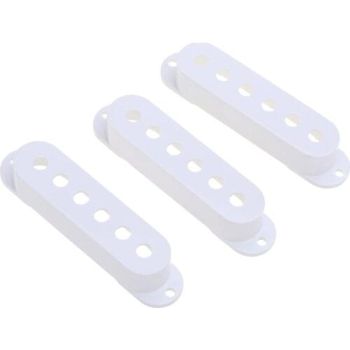 Musiclily Pro Plastic 50/50/52mm Strat Guitar Single Coil Pickup Covers Set for Import Stratocaster Squier, White (Set of 3)