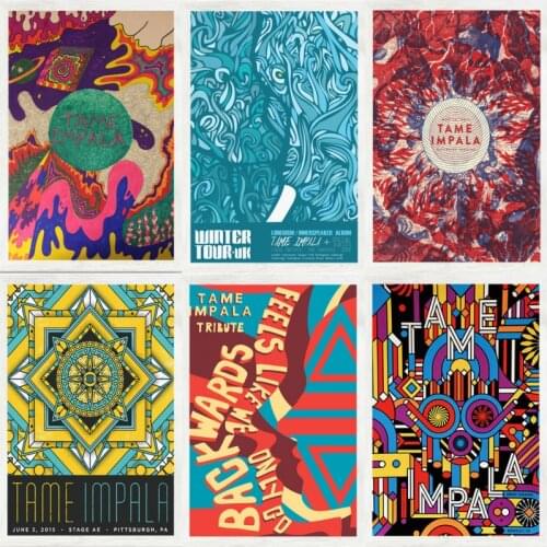 Wall Art Picture Posters Print for Living Room Decor No Frame Psychedelic Music Star Tame Impala Trippy Canvas Painting Vintage