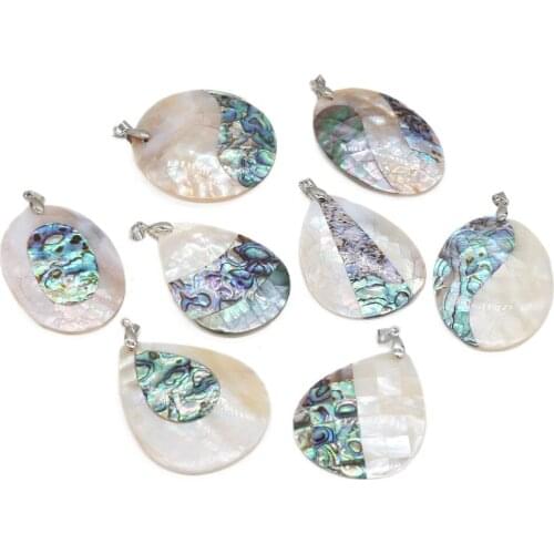 New Zealand Natural Abalone Shell Water Drop Necklaces & Pendants Raw Material for Charm Jewelry Making Necklace Gift