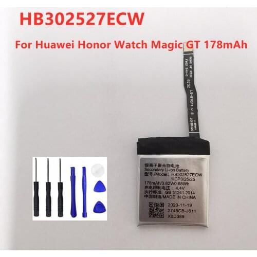 Original Battery HB302527ECW for Huawei Honor Watch Magic GT 178mAh Watch Battery Replacement + Free Tools