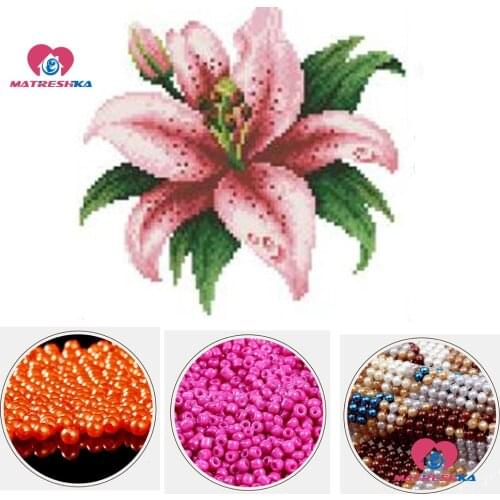 Diy beads embroidery flower beadwork home decor crafts beads cross stitch accessories Gifts pearl embroidery Partial embroidery