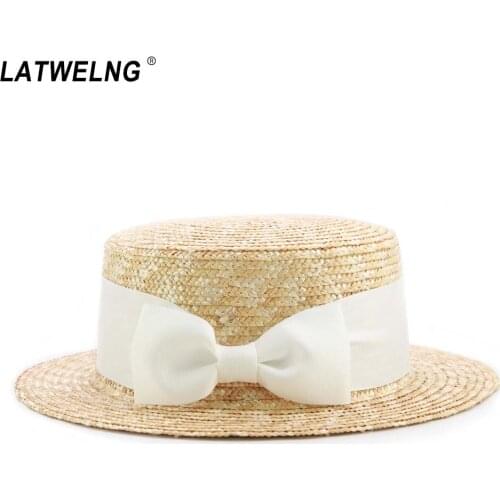 2020 New Adults & Children Big Bow Straw sun Hats women Summer Beach Hat Girls Boys Visor Cap Kid UV Hat Wholesale Dropshipping